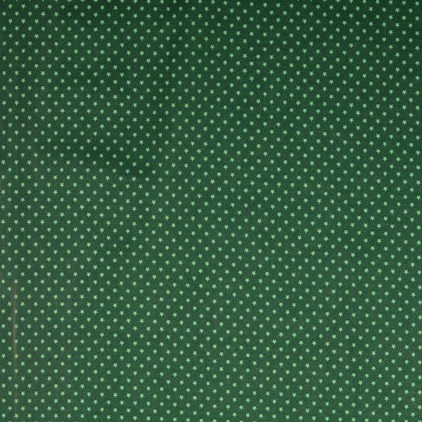Baumwoll Druck kleine grüne Sternchen auf Grün
